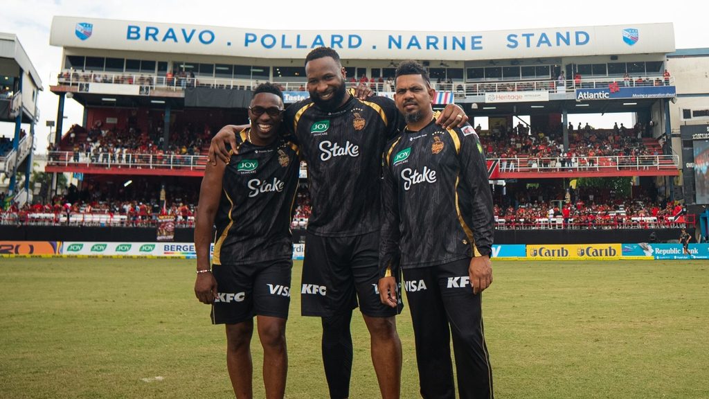 QUEEN'S PARK OVAL STAND NAMED IN HONOUR OF TRINIDAD & TOBAGO T20 LEGENDS SUNIL NARINE, DWAYNE BRAVO AND KIERON POLLARD