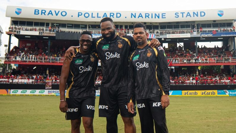 QUEEN'S PARK OVAL STAND NAMED IN HONOUR OF TRINIDAD & TOBAGO T20 LEGENDS SUNIL NARINE, DWAYNE BRAVO AND KIERON POLLARD